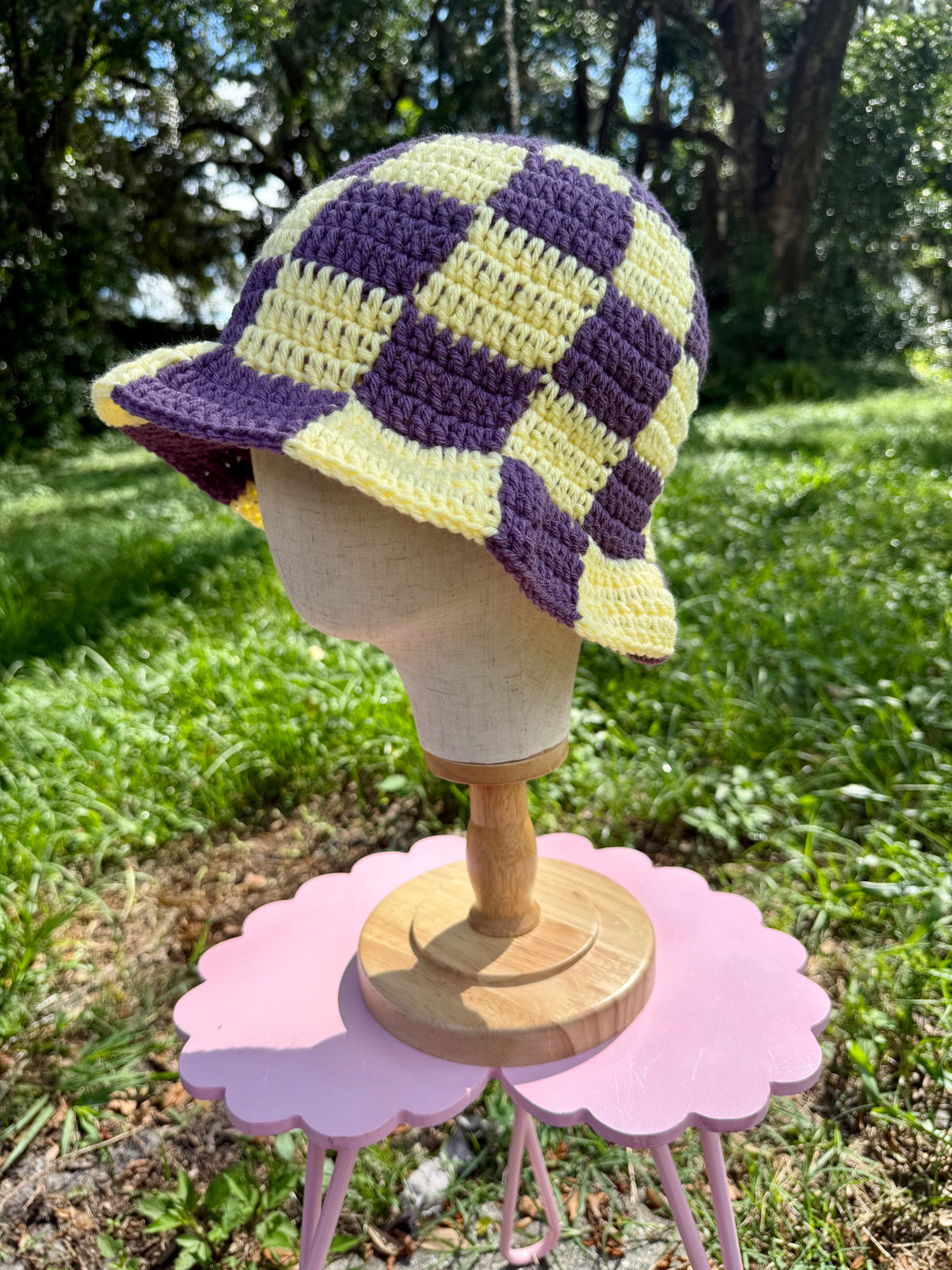 Purple/Yellow Checkered Hat