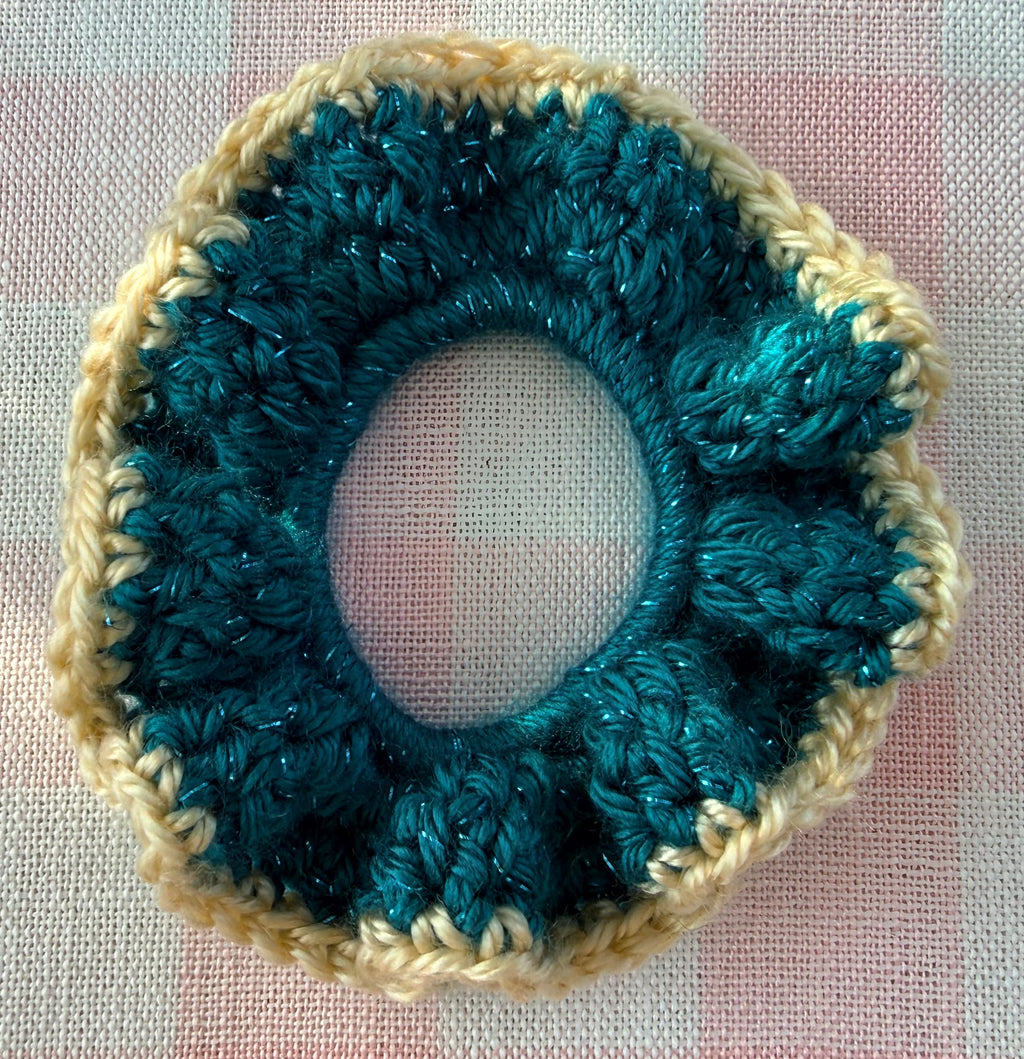 Shimmery Blue Scrunchie