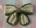 Small Tan/Green Bow