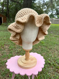 Taupe Ruffle Bucket Hat