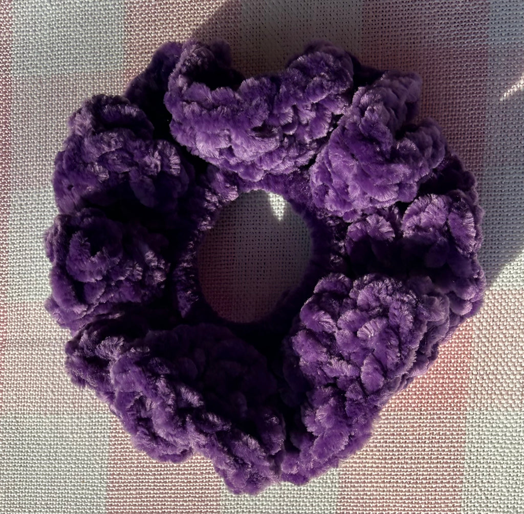 Purple Fluffy Scrunchie