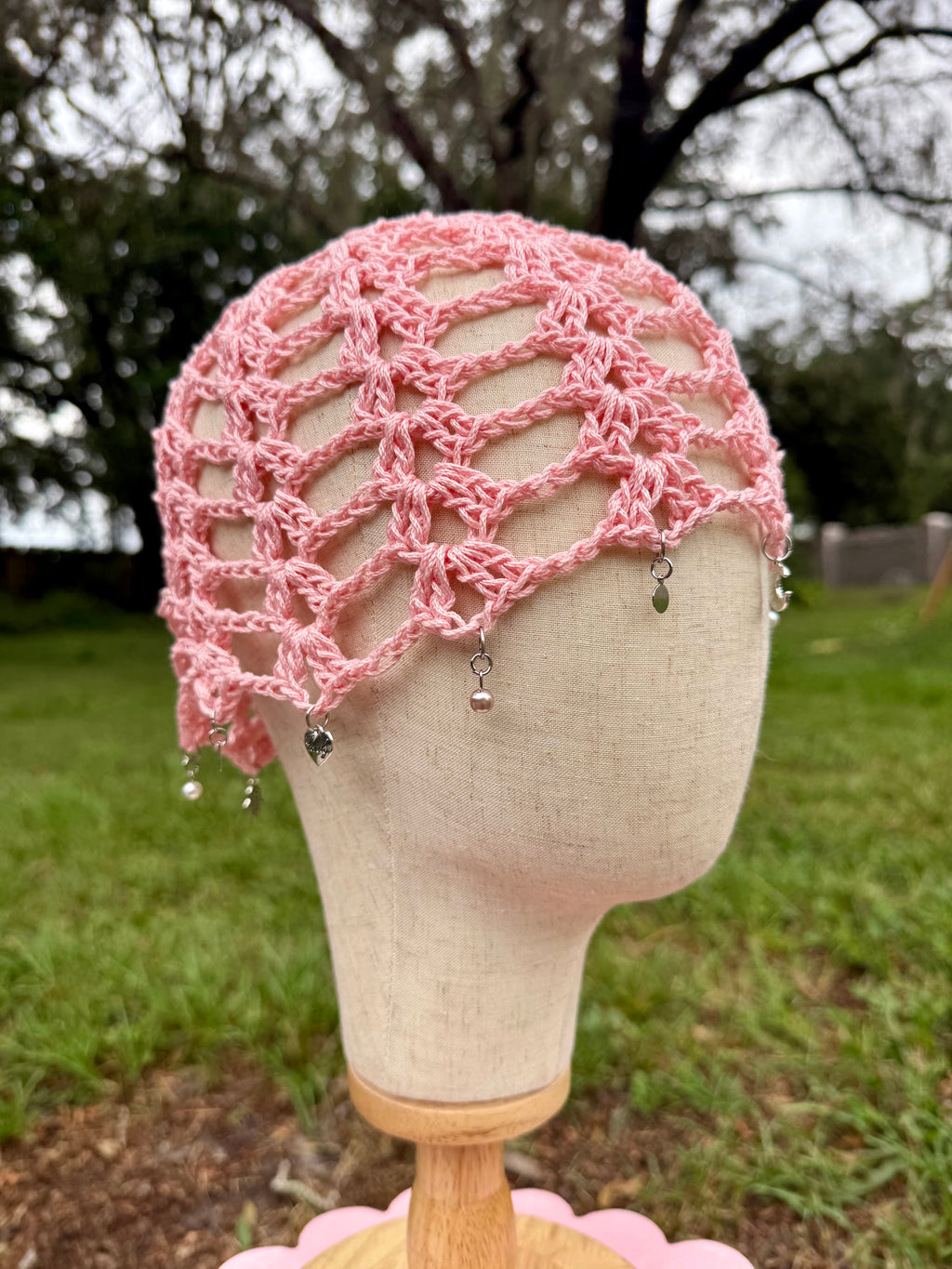 Pink Charm Me Lace Beanie
