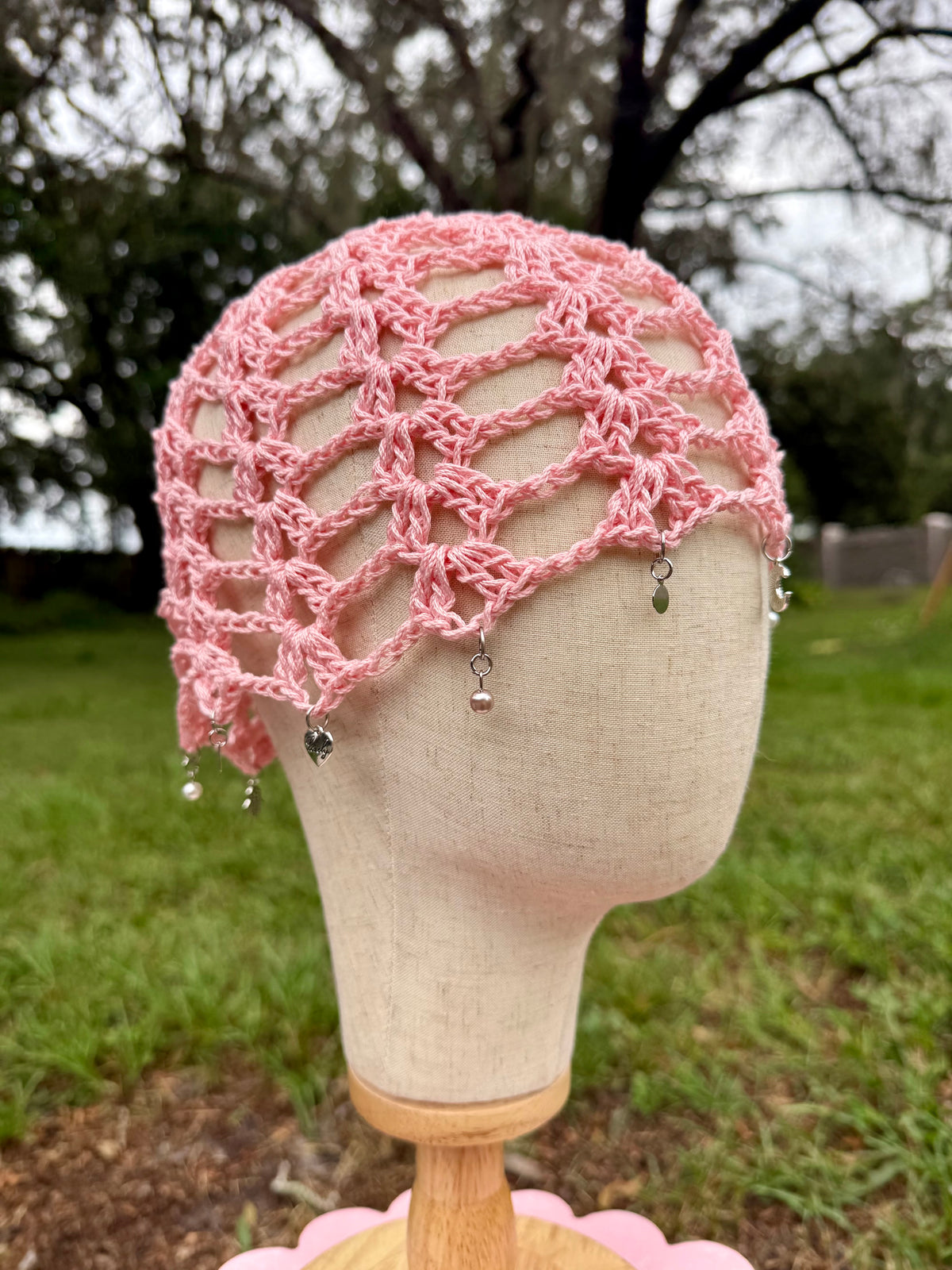 Pink Charm Me Lace Beanie