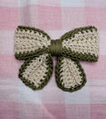 Small Tan/Green Bow