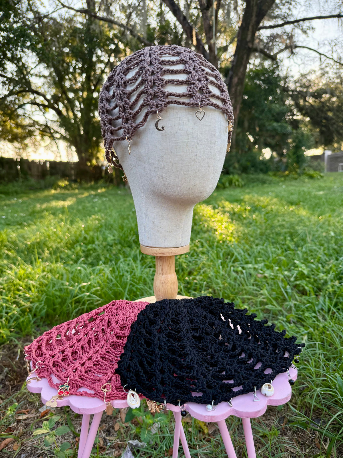 Black Charm Me Lace Beanie