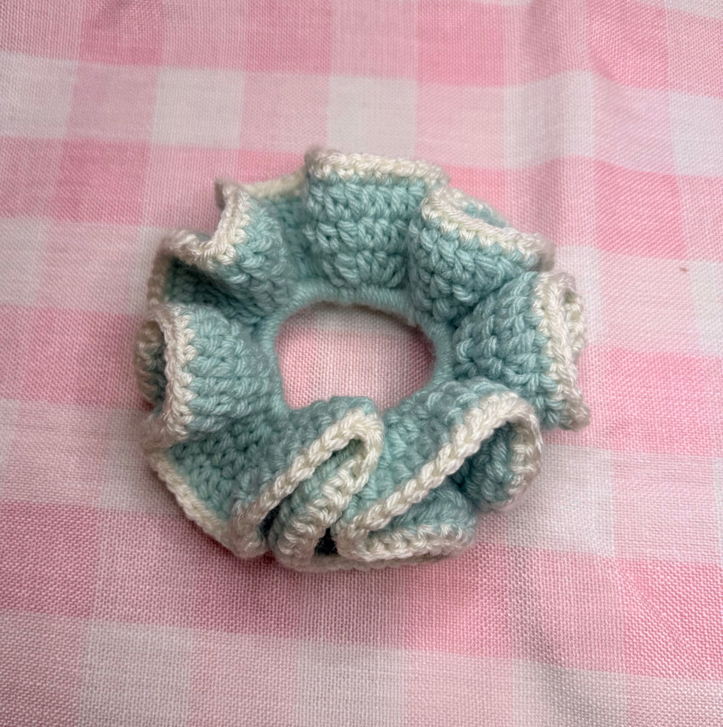 Chunky Blue Scrunchie