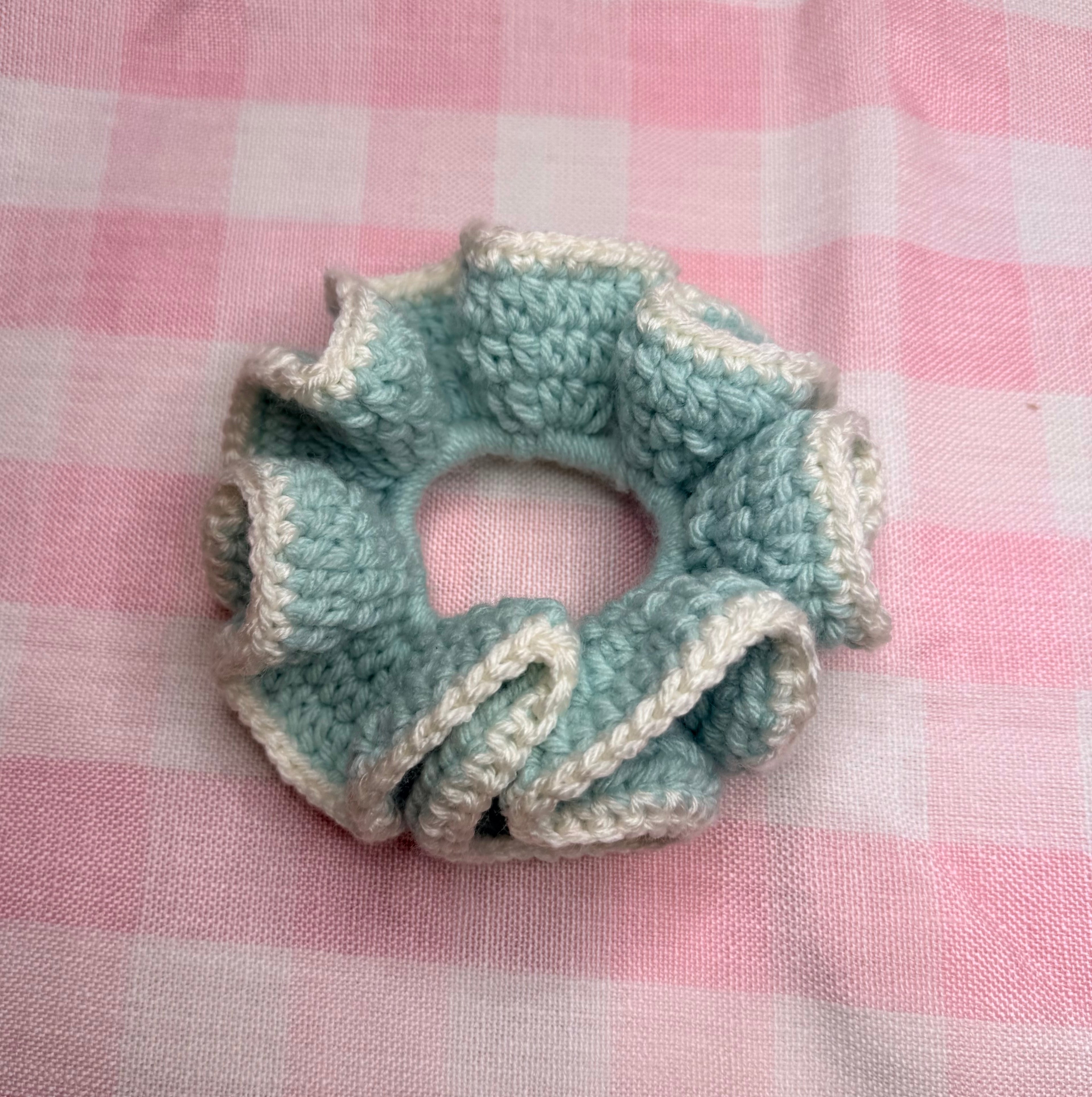 Chunky Blue Scrunchie