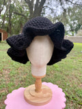 Black Ruffle Bucket Hat