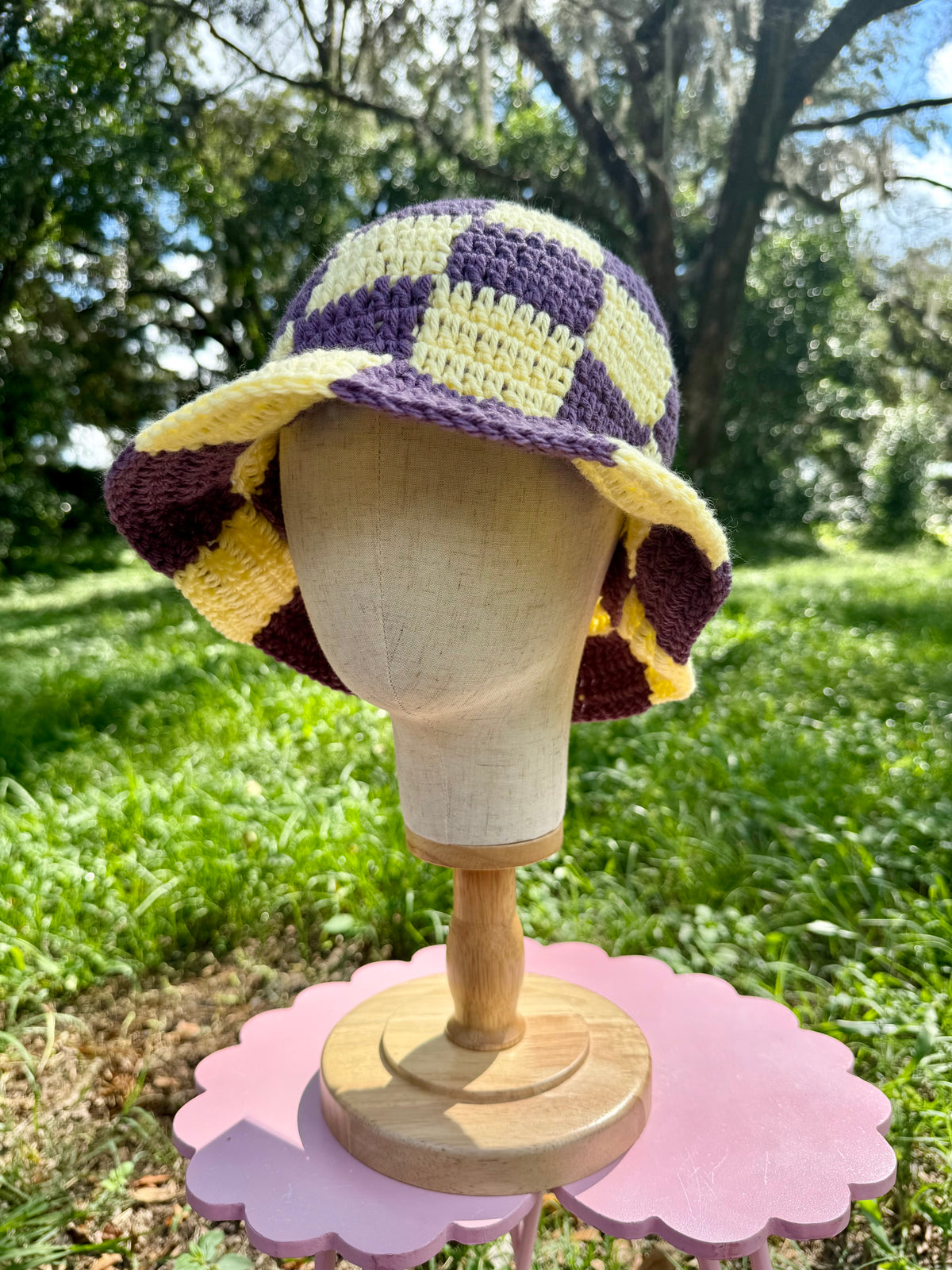 Purple/Yellow Checkered Hat