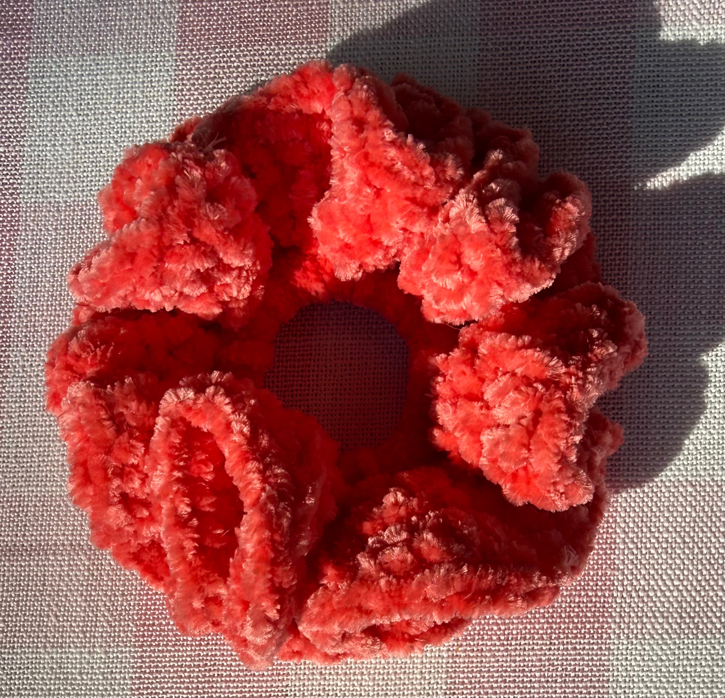 Orange Fluffy Schrunchie