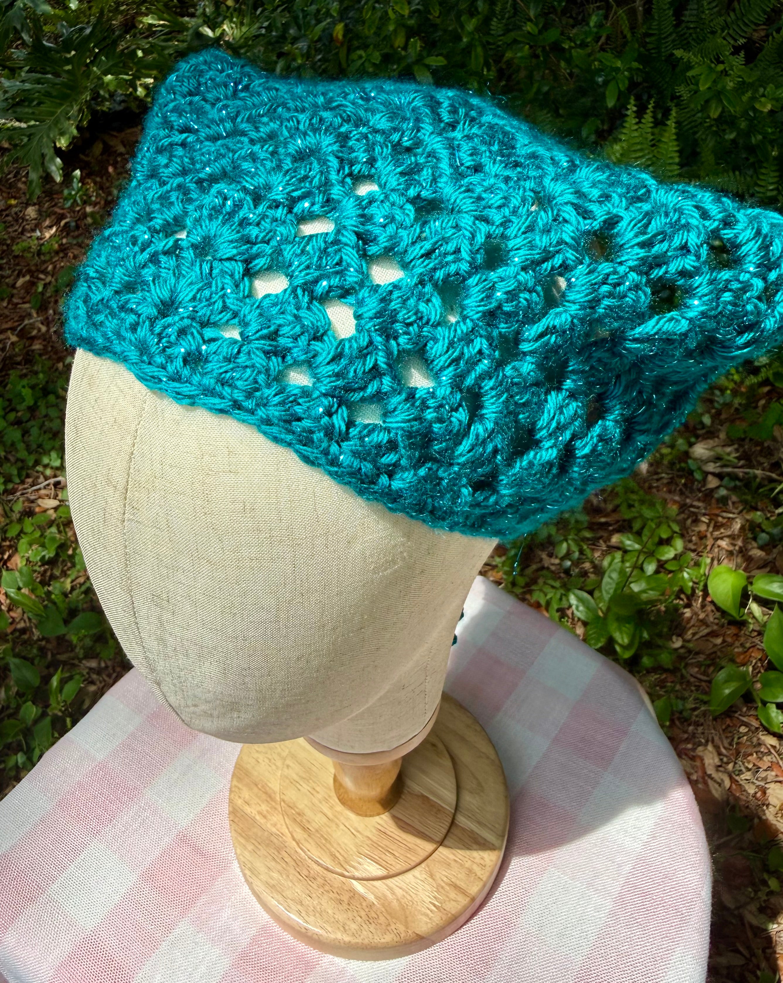 Shimmery Teal Bandana