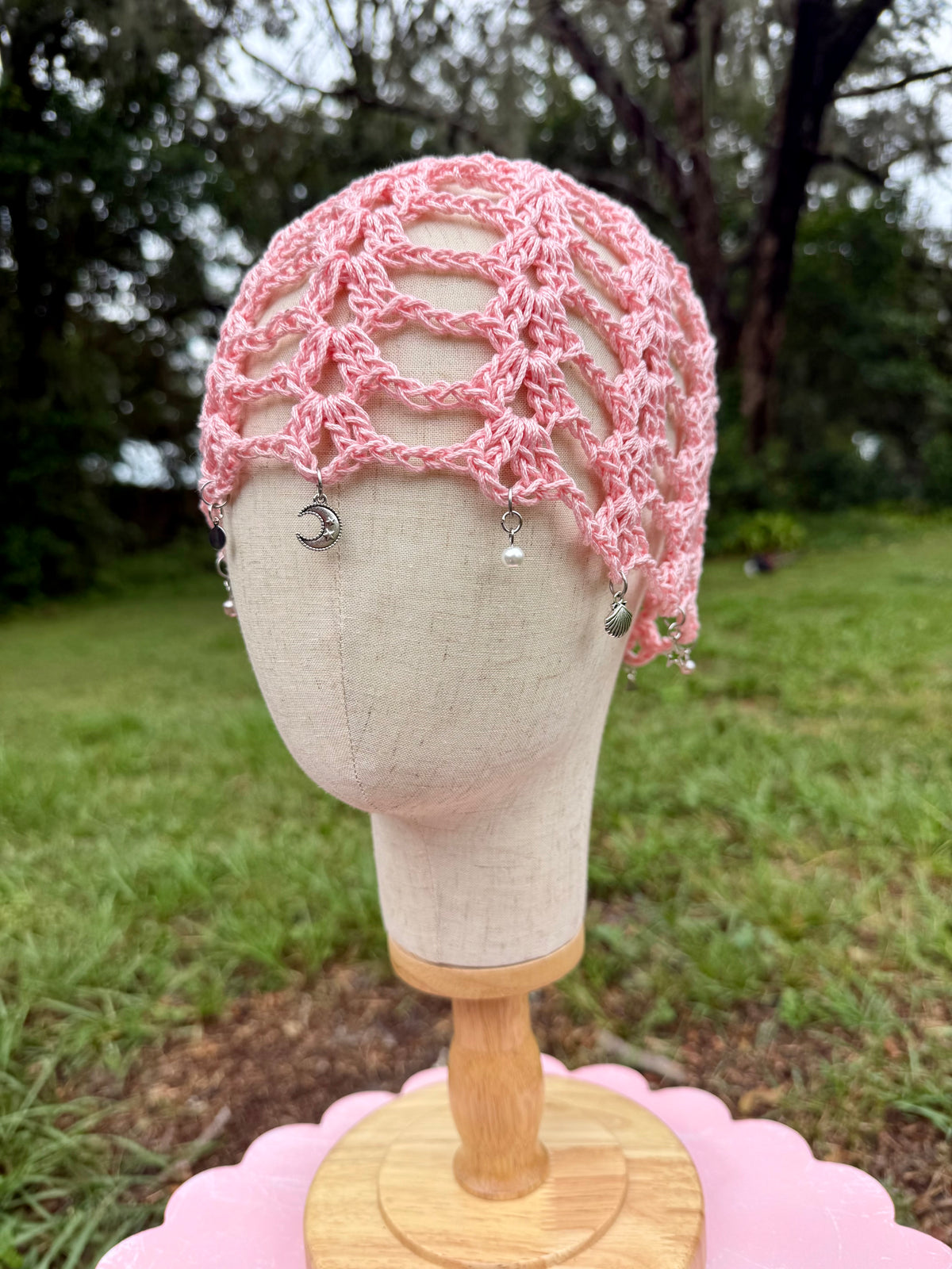 Pink Charm Me Lace Beanie