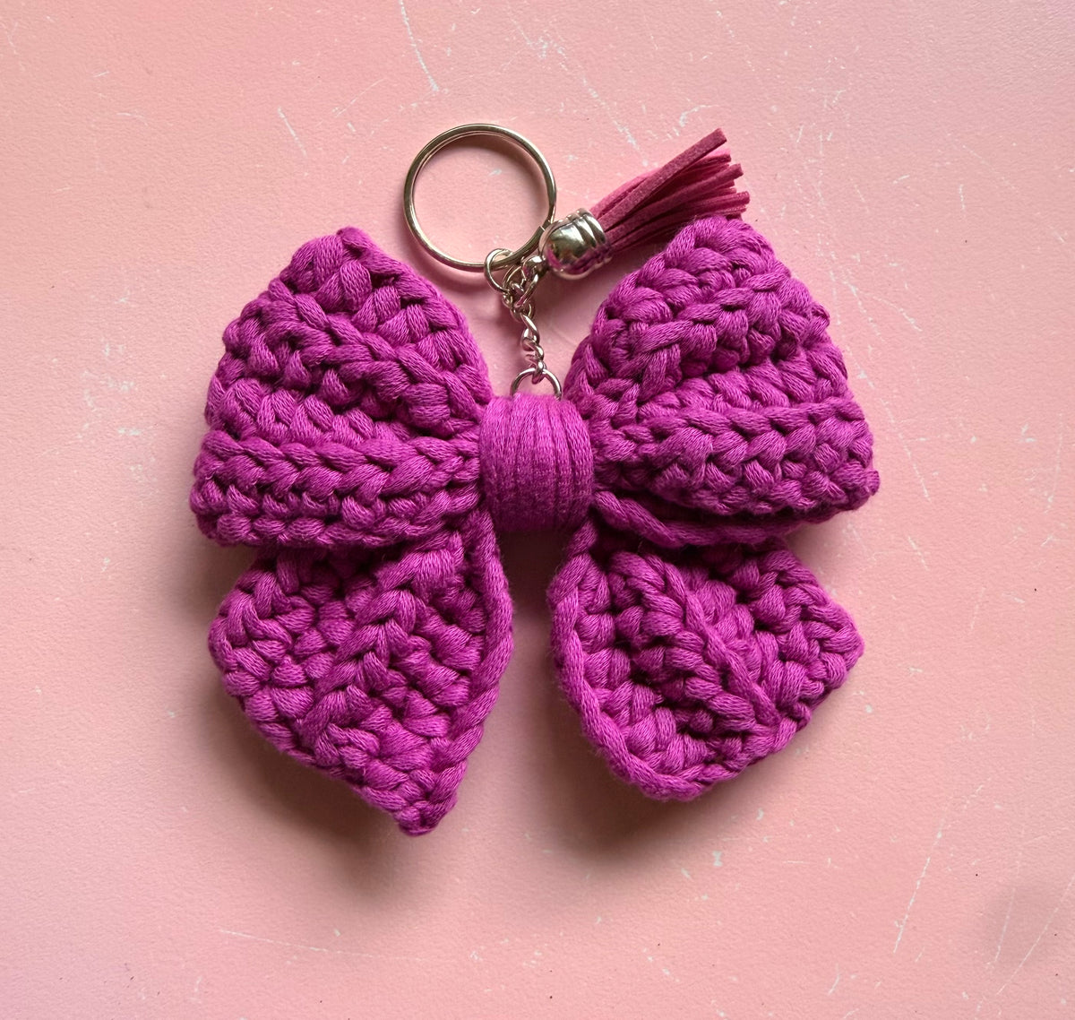 Purple Bow Keychain