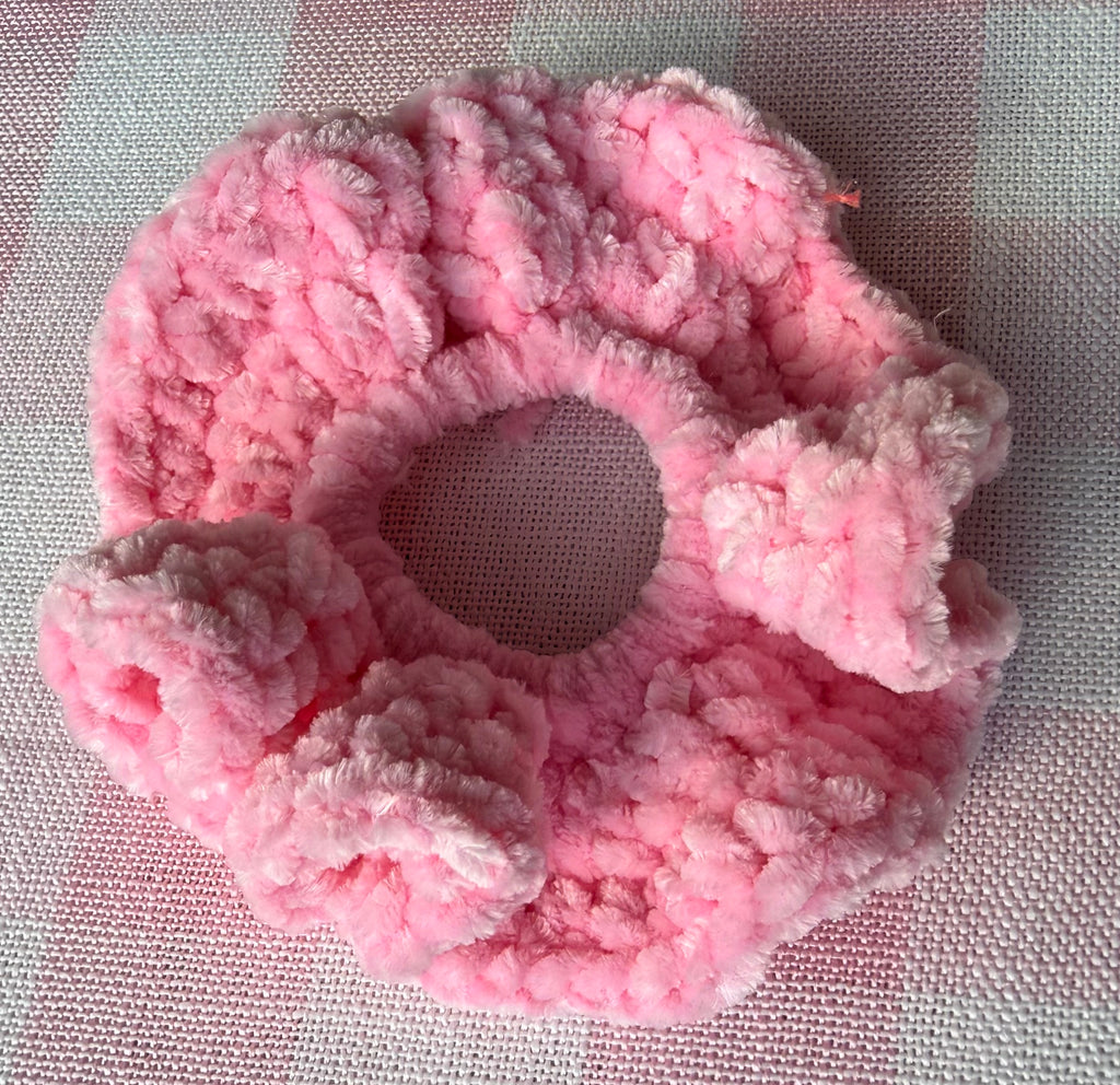 Pink Fluffy Scrunchie